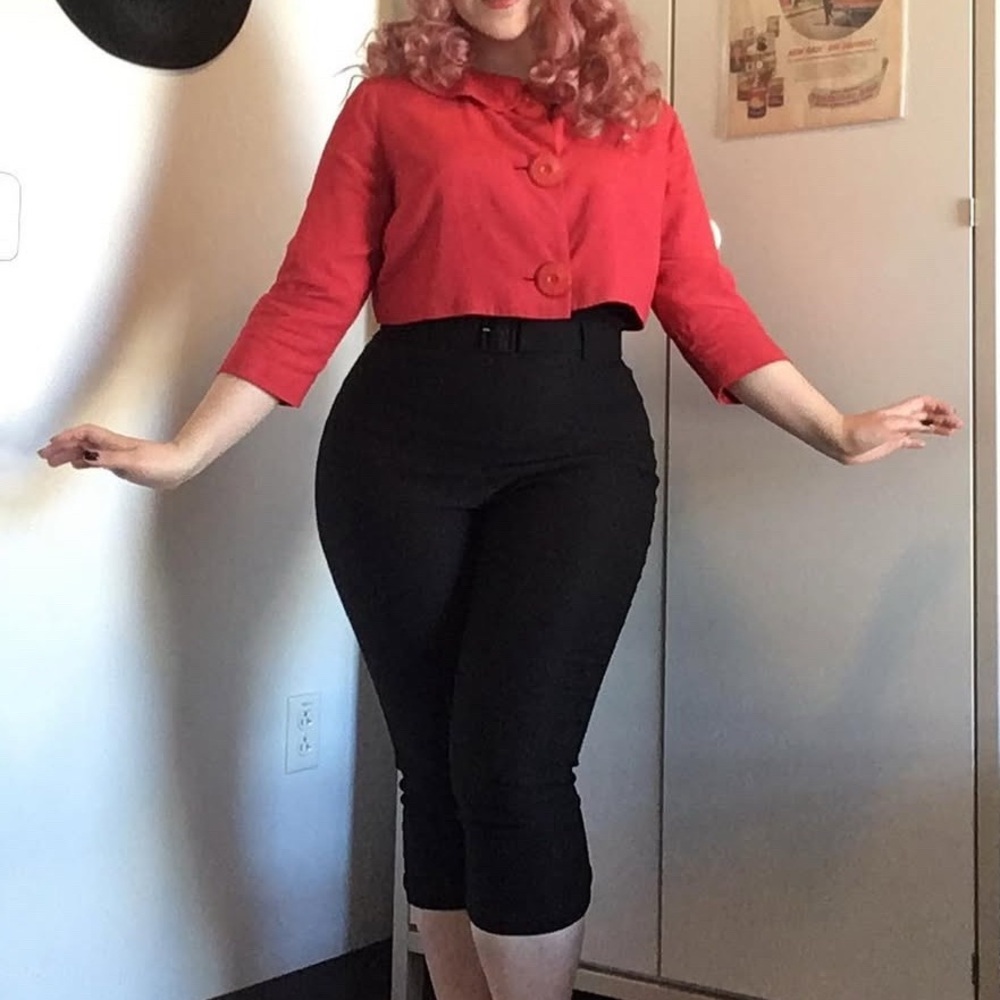 Vintage red cropped bolero